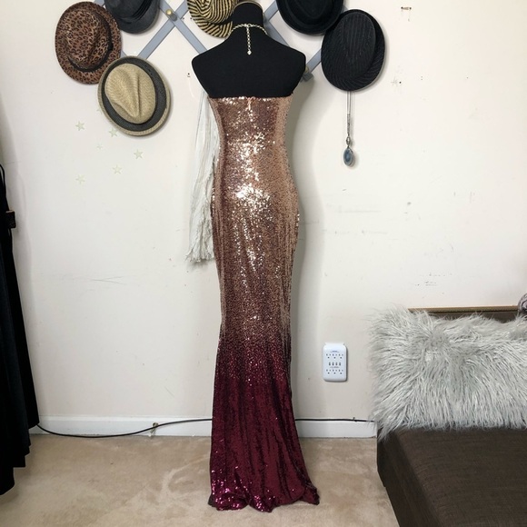 SEQUINED ombré sequined maxi dress - Picture 3 of 9